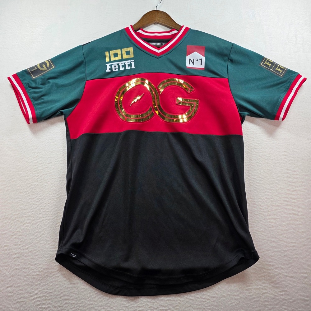 Contender Mens Streetwear Jersey XL‎ Green Red Black Gold Metallic OG Fetti N1